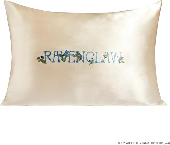 Kitsch x Harry Potter Ravenclaw Satin Pillowcase with Zipper – Double-Sided Crest Design – Better Than Silk Pillowcase – Perfect for Kids Rooms & Toddler Bed Time Pillow Case – Queen/Standard 19x26