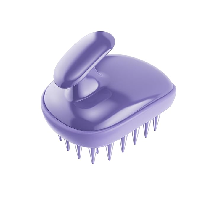 2-in-1 Scalp Massager Shampoo Brush,Scalp Scrubber, Exfoliator Brush for Removing Dandruff & Hair Growth,Detangling Scrubber for Wet or Dry Hair - for All Hair Types(Purple)