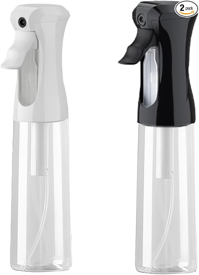 Mist Spray Bottle for Hair (10oz/300ml) - 2 Pcs Continuous Spray Bottle for Salons Cleaning Plants Gardening