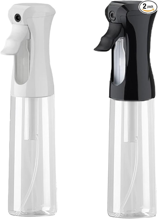 Mist Spray Bottle for Hair (10oz/300ml) - 2 Pcs Continuous Spray Bottle for Salons Cleaning Plants Gardening