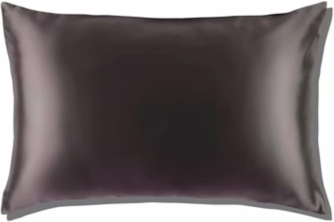 100% Mulberry Silk Pillowcase for Sleeping Women, 22 Momme Silk Pillow Cases for Hair and Face, Zipper Closure, Hypoallergenic Pillow Cases USA Made, 1 Pcs 20"x30" (Queen, Slate Grey)