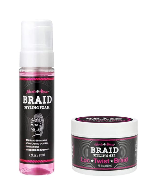 Nicole & Alyssa - Braid Foam and Loc/Twist Gel Combo (7.2oz Foam + 7.9oz Gel)