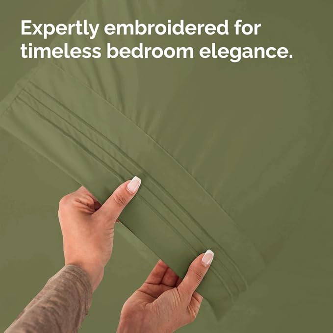 King Pillow Cases Set of 8 - Ultra Soft Hotel Quality Pillowcase Covers - Comfy. Cozy & Wrinkle Free - Shrink, Stain and Fade Resistant - Machine Washable Pillow Protectors - 8 Piece Set - Sage Green