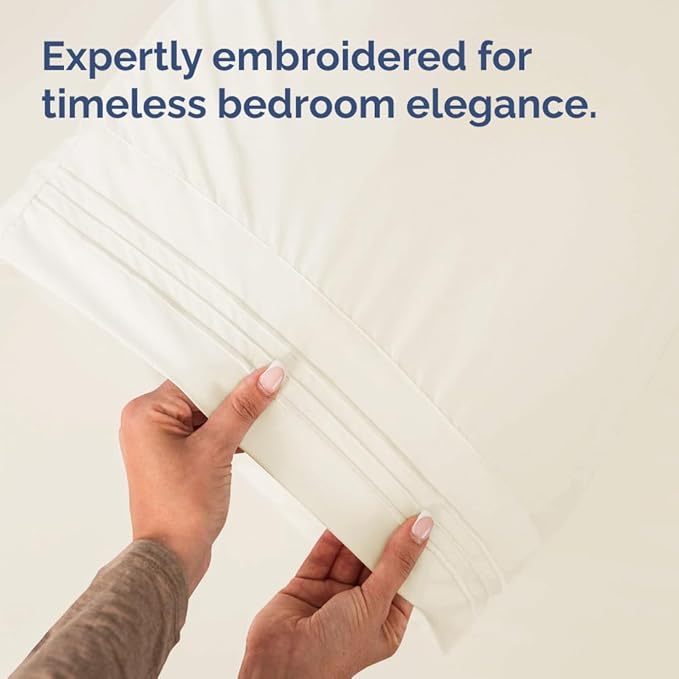 King Pillow Cases Set of 10 - Ultra Soft Hotel Quality Pillowcase Covers - Comfy. Cozy & Wrinkle Free - Shrink, Stain and Fade Resistant - Machine Washable Pillow Protectors - 10 Piece Set - Off White