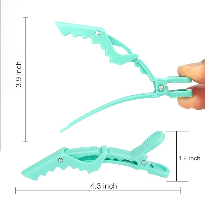 Ondder 14 Pcs Lake Blue Alligator Hair Clips for Styling Sectioning Large Salon Pro Hair Clips Barber Clips for Coloring Cutting Big Salon Clips for Hair Styling Accessories for Women Men Girls Teens