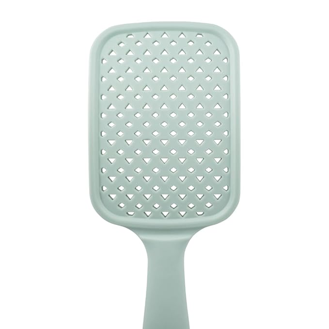 Cricket Hapi De-Knot Delight Detangler Brush Large - Featuring 154 Ultra-Soft Bristles, Flexible and Gentle Design, Fixed Bristles for Even Detangling, and an Ergonomic Wide Brush Head - Light Green