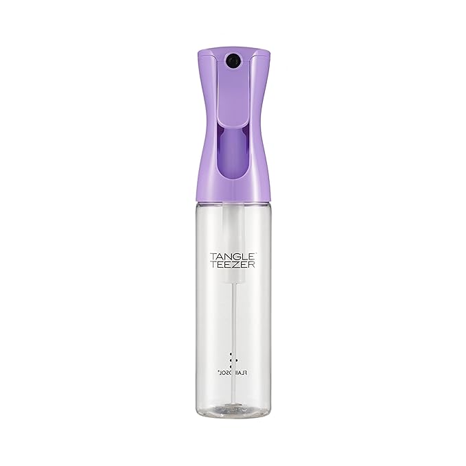 TANGLE TEEZER Fine Mist Continuous Spray Bottle, Reusable and Refillable, for Hair Detangling and Styling, 10.1 oz, Lilac
