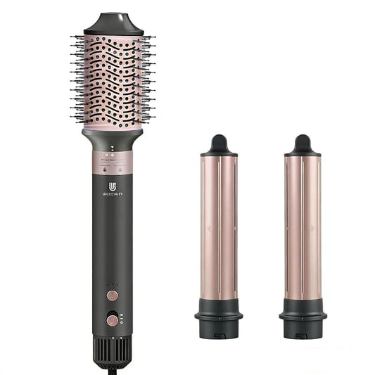 Webeauty Hot Air Styler, Blow Dryer Brush, Auto Hair Wrap Curling Irons Hot Air Brush Negative Ionic Airflow Hair Curlers, Multi Styler for Volumizing, Straight, Wavy, Curly Hair, Black