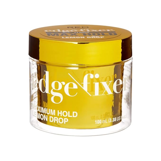 Red by Kiss Edge Fixer Hair Shine Gel, 24 Hour Max Hold, Non-Flaking, Biotin B7 Infused, Natural Styling, Professional Edge Control Wax, Perfect for Braiding (Lemon Drop)