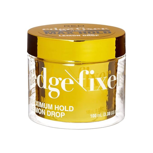Red by Kiss Edge Fixer Hair Shine Gel, 24 Hour Max Hold, Non-Flaking, Biotin B7 Infused, Natural Styling, Professional Edge Control Wax, Perfect for Braiding (Lemon Drop)