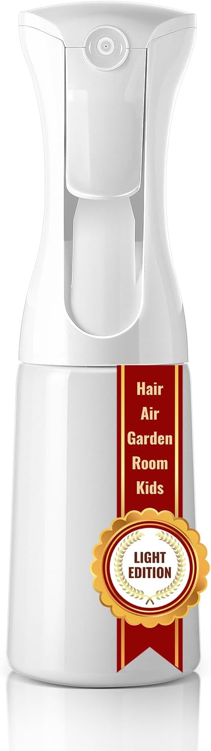 Mistifi Fine Mist Spray Bottle for Hair – Continuous Refillable Mister for Hairstyling, Barber, Salon, Beauty, Skincare, Pets –(200ml 1Pc, White bottle)