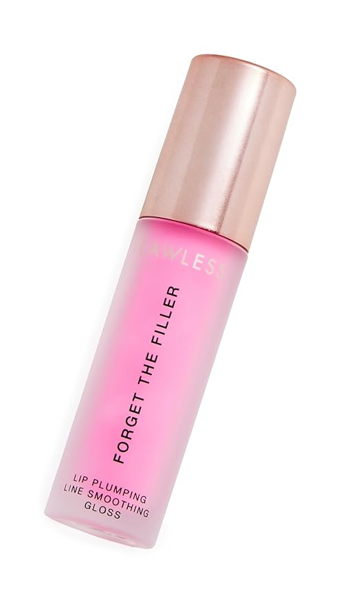 Lawless Forget the Filler Lip Plumping Line Smoothing Gloss - Daisy Pink - Premium Volumizing Lip Gloss with Natural Ingredients Designed to Plump, Firm, and Hydrate Lips 0.11 oz
