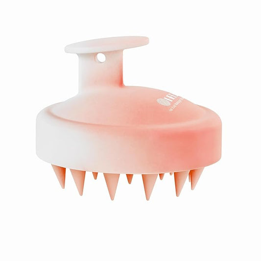 HEETA Scalp Massager Hair Growth, Soft Silicone Scalp Scrubber Shampoo Brush for Exfoliation, Dandruff Removal Head Massage Stress Relax, Wet & Dry Use for Thick Thin Curly Hair Care, Gradient Pink