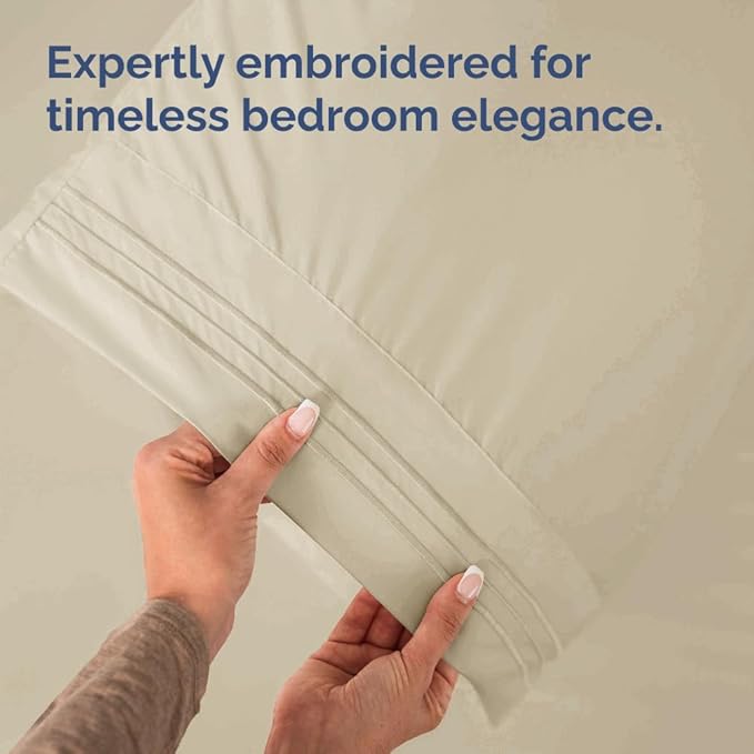 Queen Pillow Cases Set of 8 - Ultra Soft Hotel Quality Pillowcase Covers - Comfy & Wrinkle Free - Shrink, Stain and Fade Resistant - Easy-Care, Machine Washable Pillow Protectors - 8 Pcs Set - Wheat