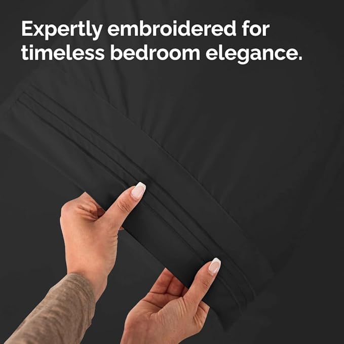 Standard Pillow Cases Set of 2 - Ultra-Soft Hotel Quality Pillowcase Covers - Comfy & Wrinkle Free - Stain and Fade Resistant - Machine Washable Pillow Protectors - 2 Piece Set - Standard Size Black