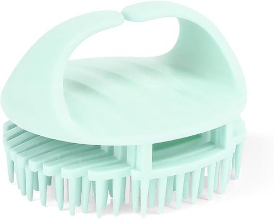 Scalp Massager Shampoo Brush,Scalp Dandruff Removal with Soft Silicone Bristles,Wet & Dry Scalp Care Head Scrubber Hair Washing,Comfortable for All Hair Types,Dark Green