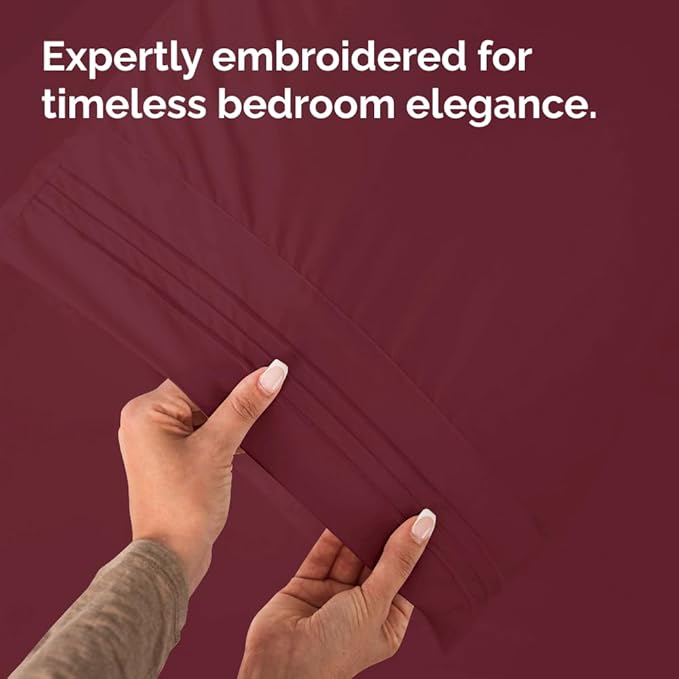 King Pillow Cases Set of 6 - Ultra Soft Hotel Quality Pillowcase Covers - Comfy & Wrinkle Free - Shrink, Stain & Fade Resistant - Easy-Care, Machine Washable Pillow Protectors - 6 Piece Set - Burgundy