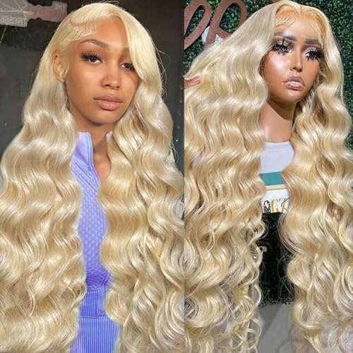 613 Blonde Wig Human Hair 180% Density 13x6 Body Wave Lace Front Wigs Human Hair Glueless Wigs Pre Plucked With Baby Hair (613 Blonde, 28 inch)