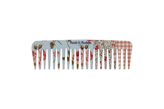 Rock & Ruddle Wide Tooth Comb. Perfect for Detangling Wet Hair and Applying Hair Color. Pink Gingham Design