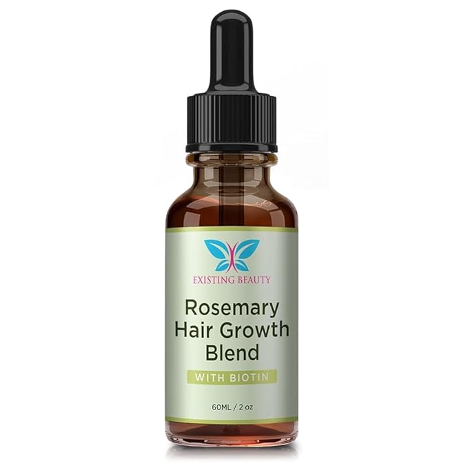 Rosemary Oil for Hair Growth - Biotin & Natural Blend by Existing Beauty - Stimulates Scalp, Nourishes Roots, Promotes Thicker, Fuller Hair for Women & Men - 2.02 fl oz by Existing Beauty