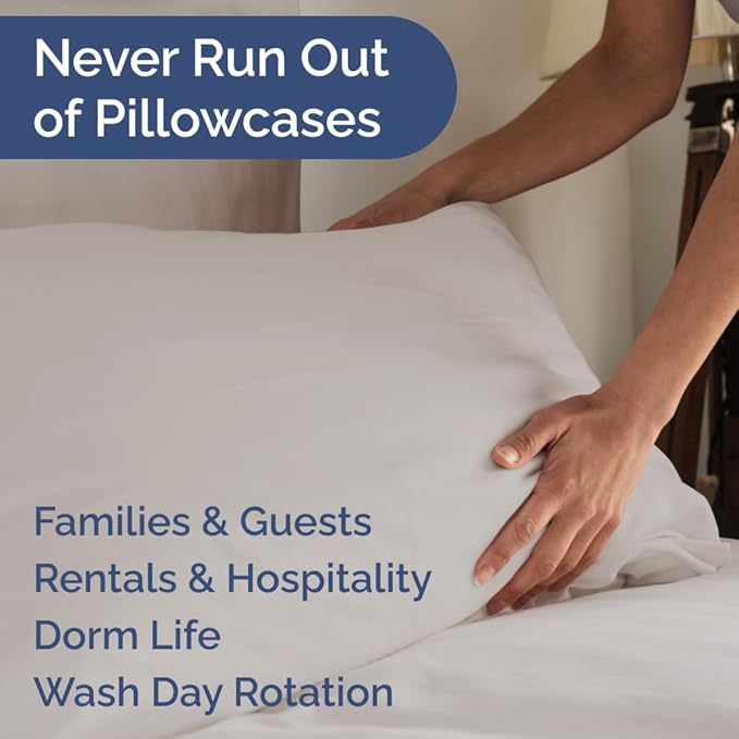 King Pillow Cases Set of 10 - Ultra Soft Hotel Quality Pillowcase Covers - Comfy. Cozy & Wrinkle Free - Shrink, Stain and Fade Resistant - Machine Washable Pillow Protectors - 10 Pcs Set - Light Grey