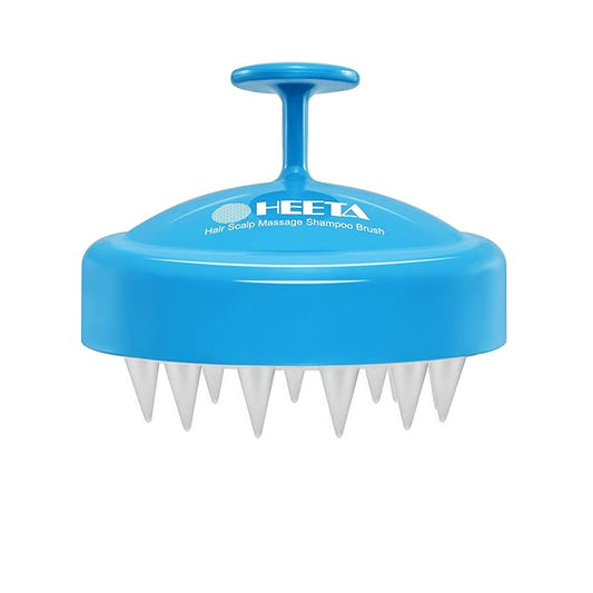 HEETA Scalp Massager with Soft Silicone Bristles for Hair Growth, Dandruff Removal and Exfoliation - Sky Blue Shampoo Brush