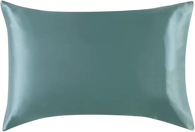 100% Mulberry Silk Pillow Case for Hair and Skin Made in USA, 22 Momme King Size Silk Pillowcase for Women, 6A Grade Organic Silk, Anti Aging, Anti Acne, 1 Pack 20"x36" (King, Mineral Blue)
