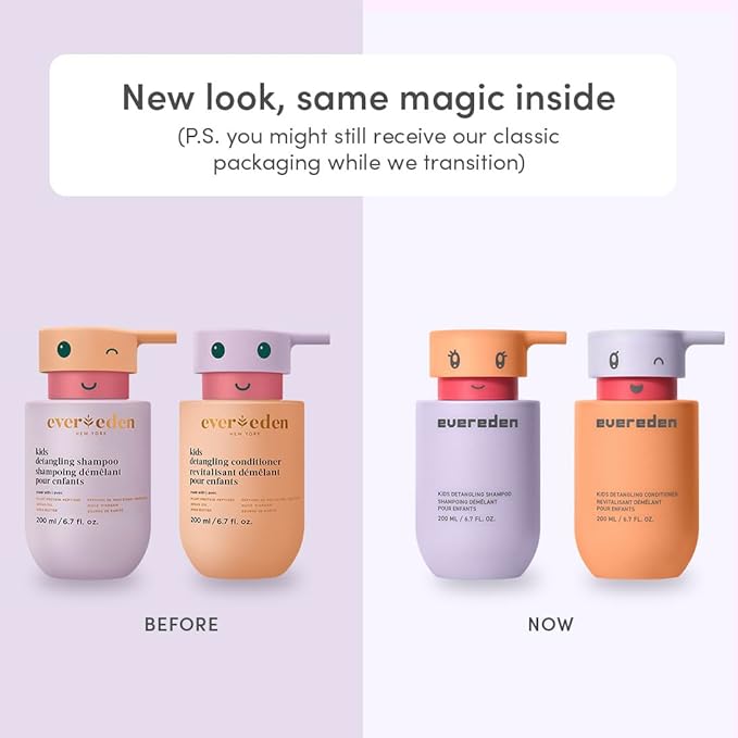 Evereden Kids Bathtime Trio: Hair Detangling Shampoo & Conditioner Set + Cloud Body Wash - Clean & Vegan Kids Haircare Set Paired With Fun Foaming Body Wash - No Sulfates, Paraben, or Phthalate