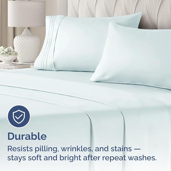 Standard Pillow Cases Set of 2 - Ultra-Soft Hotel Quality Pillowcase Covers - Comfy & Wrinkle Free - Stain & Fade Resistant - Machine Washable Pillow Protectors - 2 Piece Set - Standard Size Ice Blue