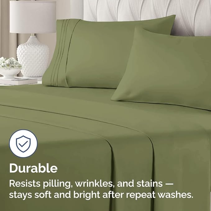 King Pillow Cases Set of 2 - Ultra Soft Hotel Quality Pillowcase Covers - Comfy, Cozy & Wrinkle Free - Shrinkage, Stain & Fade Resistant - Machine Washable Pillow Protectors - 2 Piece Set - Sage Green