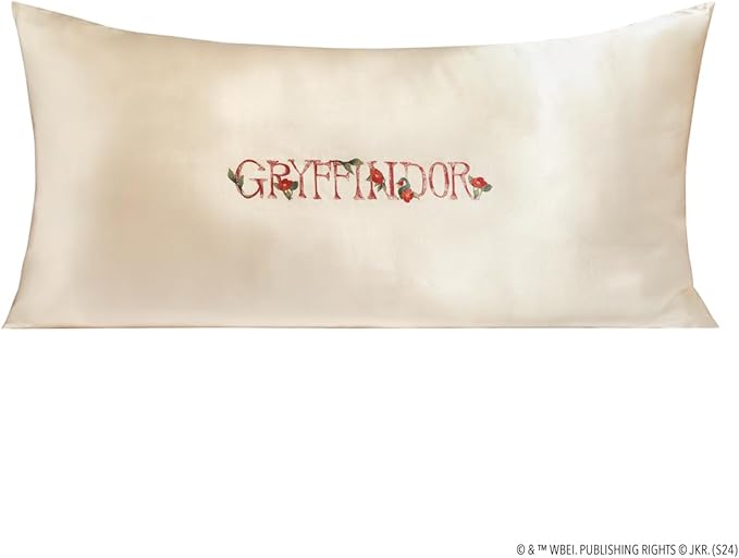 Kitsch x Harry Potter Gryffindor Satin Pillowcase with Zipper – Double-Sided Crest Design – Better Than Silk Pillowcase – Perfect for Kids Rooms & Toddler Bed Time Pillow Case – King Size 19x36