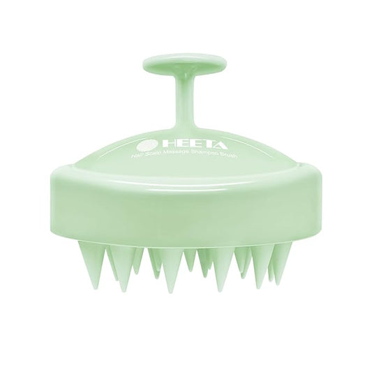 HEETA Scalp Massager Hair Growth, Soft Silicone Scalp Scrubber Shampoo Brush for Exfoliation, Dandruff Removal Head Massage Stress Relax, Wet & Dry Use for Thick Thin Curly Hair Care, Lime Green