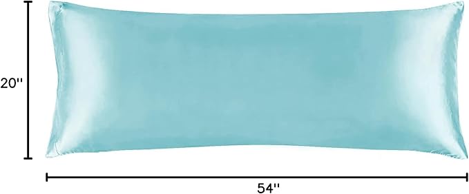 BEDELITE Satin Body Pillow Cover, Super Soft and Cooling Body Pillow Pillowcase for Hair and Skin, Breathable Silky Full Long Pillowcase Cover(20"x54", Blue)