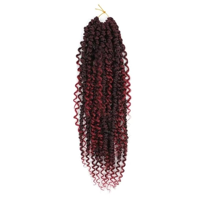 Goddess Passion Twist Crochet Hair 18Inch 8Packs Ombre Boho Passion Twist Hair Pre-twisted Crochet Passion Twist Hair Prelooped Boho Crochet Hair for Black Women (8 Packs, #1B/BUG,18inch)