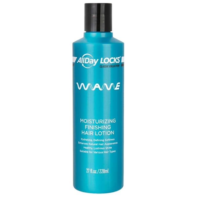 AllDay Locks Classic Wave Hair Lotion (7.7 oz) | Moisturizing & Rejuvenating Finishing Curl-Enhancer Lotion | Lightweight, Soft, High Shine | Bouncy, Silky, Fresh Bounce | 7.7 oz