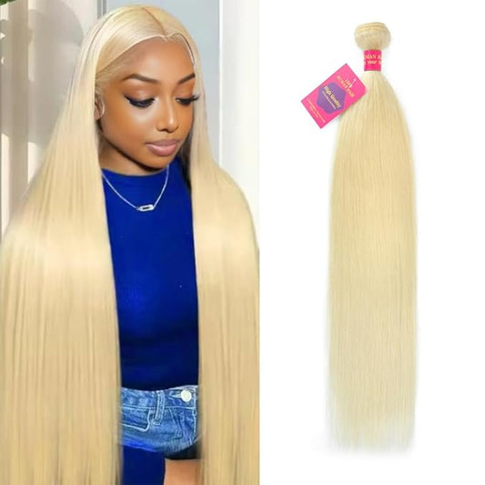 613 Bundle Human Hair 18 Inch Straight Blonde 1 Bundle Human Hair 14A Grade 100% Unprocessed Brazilian Virgin 613 Straight 1 Bundle