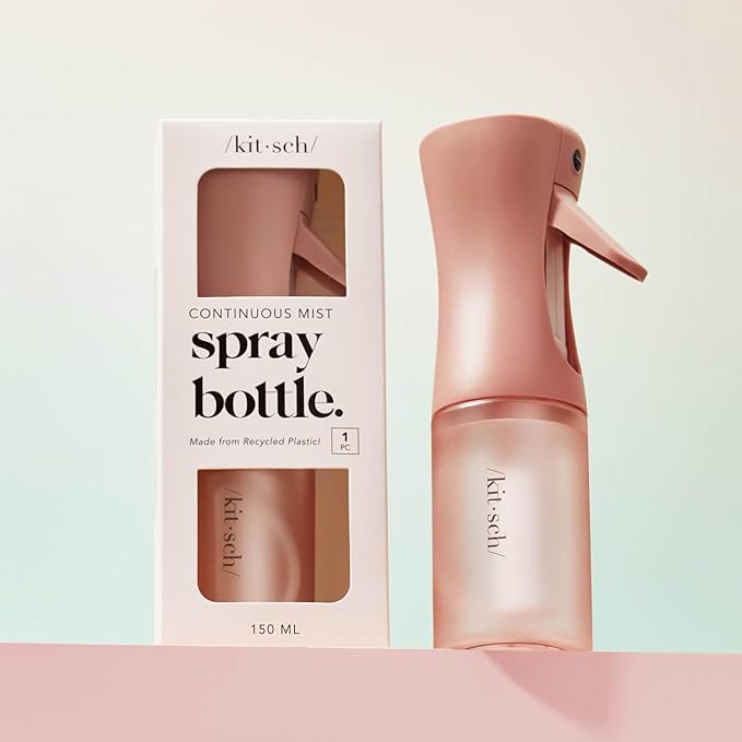 Kitsch Continuous Spray Bottle for Hair – Fine Mist Water Mister & Water Spray Bottle – Recycled Hair Spray Bottle – Spray Bottles for Cleaning, Styling, Plants & More – Terracotta, 150ml