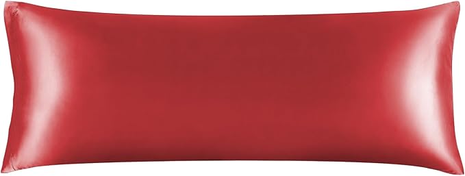 BEDELITE Satin Body Pillow Cover, Super Soft and Cooling Body Pillow Pillowcase for Hair and Skin, Breathable Silky Full Long Pillowcase Cover(20"x54", Baked Apple)