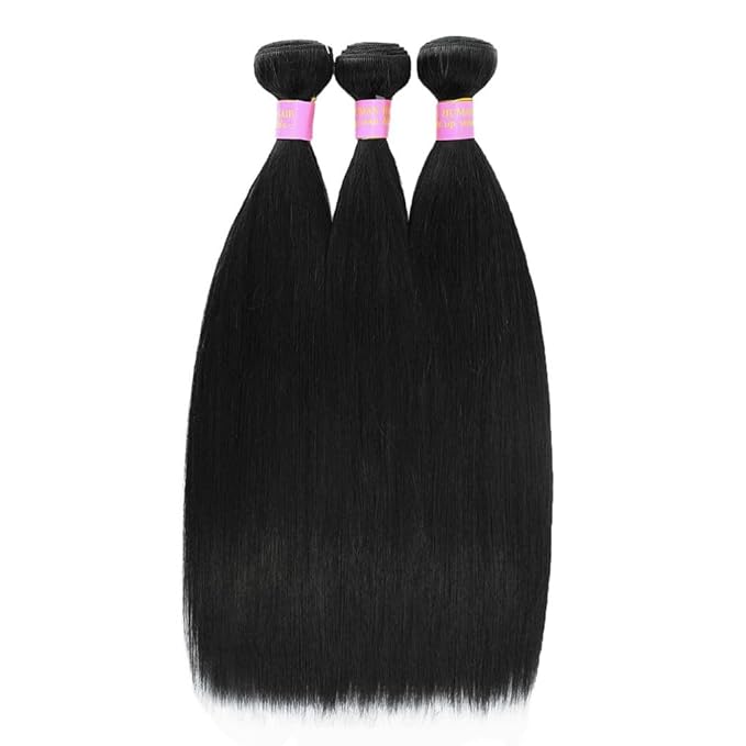 28 30 32 Inch 3 Bundles Human Hair Straight 12A 100% Unprocessed Brazilian Virgin Human Hair Bundlles Straight Natural Black, True to Length, Full to Weight