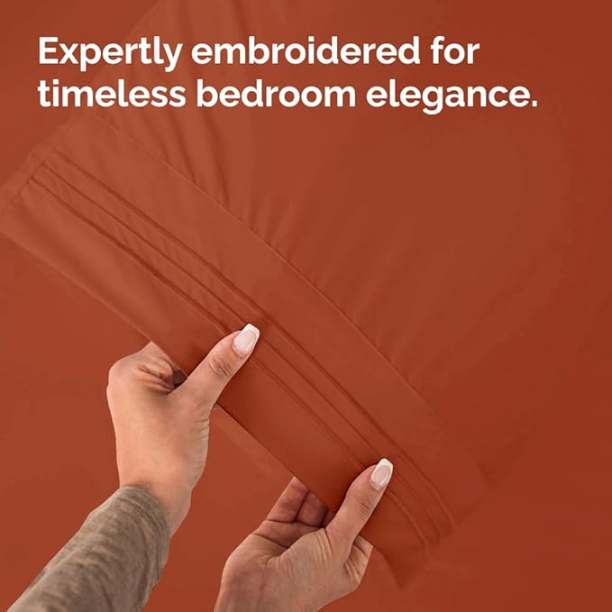 King Pillow Cases Set of 2 - Ultra Soft Hotel Quality Pillowcase Covers - Comfy, Cozy & Wrinkle Free - Shrinkage, Stain & Fade Resistant - Machine Washable Pillow Protectors - 2 Piece Set - Terracotta