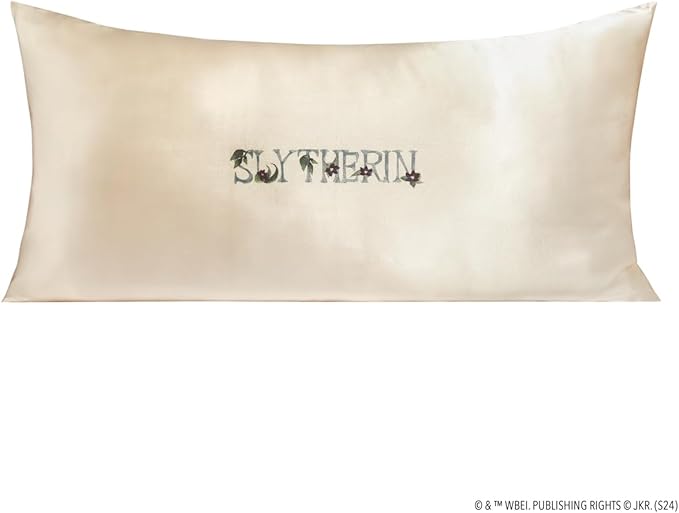 Kitsch x Harry Potter Slytherin Satin Pillowcase with Zipper – Double-Sided Crest Design – Better Than Silk Pillowcase – Perfect for Kids Rooms & Toddler Bed Time Pillow Case – King Size 19x36