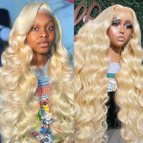 613 Blonde Wig Human Hair 180% Density 13x6 Body Wave Lace Front Wigs Human Hair Glueless Wigs Pre Plucked With Baby Hair (613 Blonde, 34 inch)
