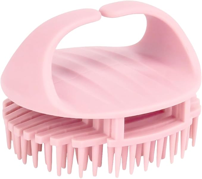 Scalp Massager Shampoo Brush,Scalp Dandruff Removal with Soft Silicone Bristles,Wet & Dry Scalp Care Head Scrubber Hair Washing,Hair Brush for Scalp Exfoliator,Comfortable for All Hair Types,Pink