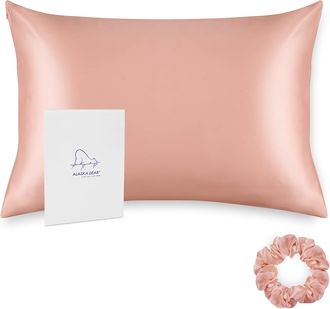 ALASKA BEAR Natural Silk Pillowcase, Standard (1pc, Dusty Pink)