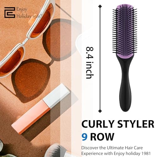 Curly Hair Brush for Women Men Curl Defining Hairbrush Small Mini Detangler Edge Combs Barber Styling Tools Travel Accessories Cruise Ship Essential 2029 Beach Vacation Must Have Gift