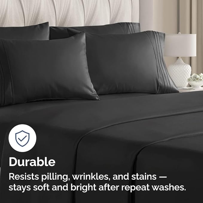 King Pillow Cases Set of 10 - Ultra Soft Hotel Quality Pillowcase Covers - Comfy & Wrinkle Free - Shrink, Stain and Fade Resistant - Easy-Care, Machine Washable Pillow Protectors - 10 Pcs Set - Black