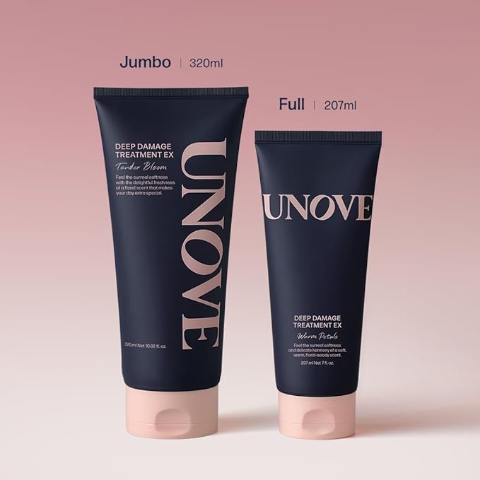 UNOVE Deep Damage Treatment Ex - Protein Hair Treatment & Hair Mask for Damaged Hair | Deep Conditioning & Keratin Hair Mask for Dry, Frizzy Hair | Korean Hair Care | Warm Petal, 10.82 fl oz