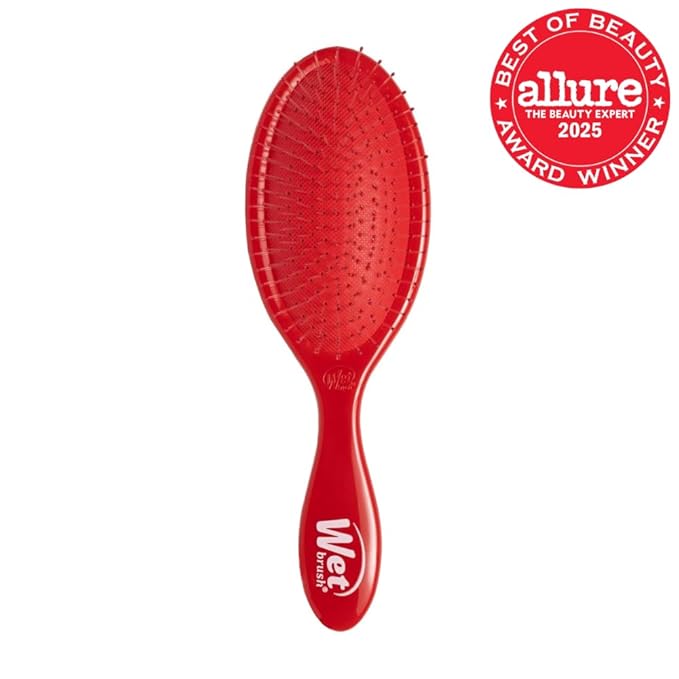 Wet Brush Original Detangler - Ultra-Soft Bristles for Effortless, Pain-Free Brushing - Glides Through Wet, Dry, or Damaged Hair - Perfect for Women, Men & All Hair Types - Amazon Exclusive Red