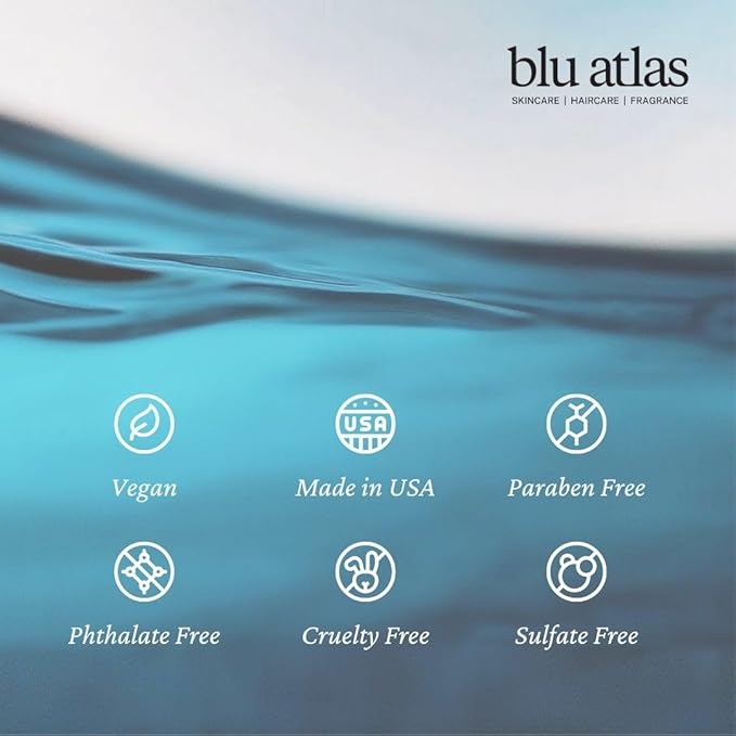 Blu Atlas Men's Natural Conditioner – Organic, Sulfate-Free, Paraben-Free – Deep Moisturizing & Scalp Soothing – Classic Scent (Bergamot, Sage, Patchouli) – Made in America – 32 oz