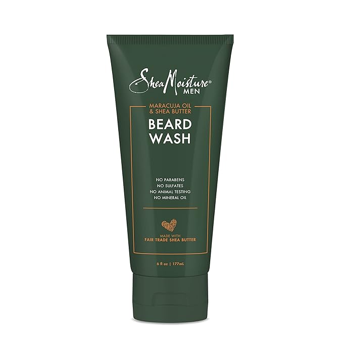 SheaMoisture Beard Wash for Full Beards - Maracuja Oil & Shea Butter to Deep Clean and Refresh - 6 oz